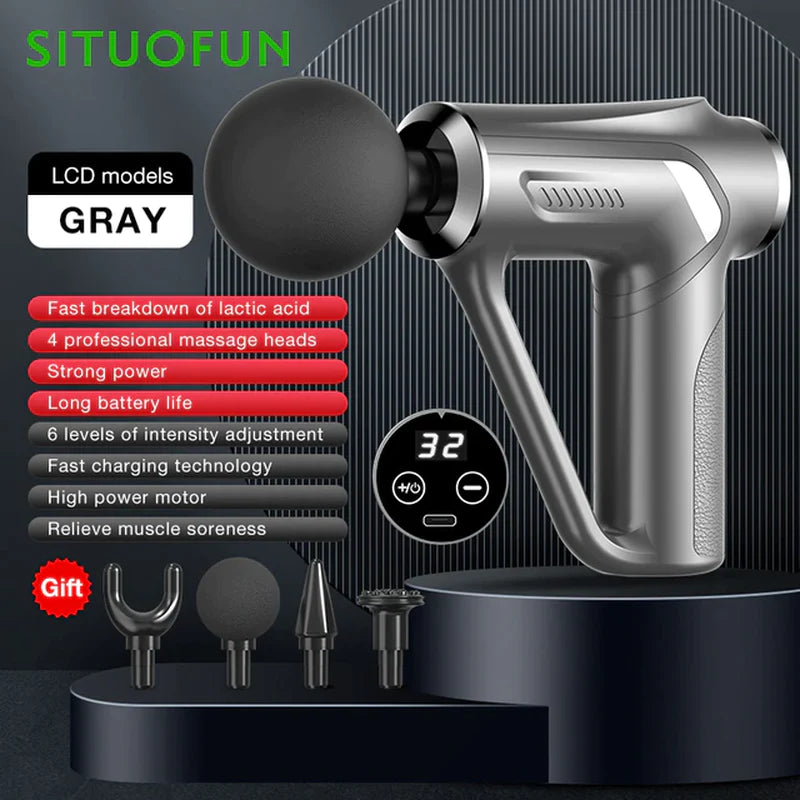 SITUOFUN Professional Deep Tissue Massage Gun with 32 Adjustable Levels for Neck, Body, and Back Muscle Relief