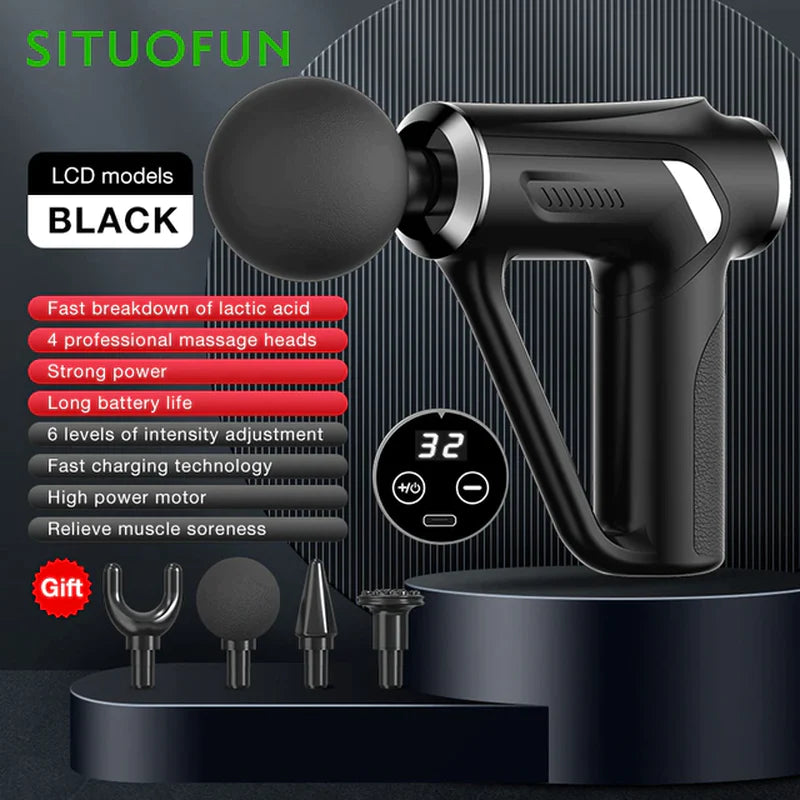 SITUOFUN Professional Deep Tissue Massage Gun with 32 Adjustable Levels for Neck, Body, and Back Muscle Relief